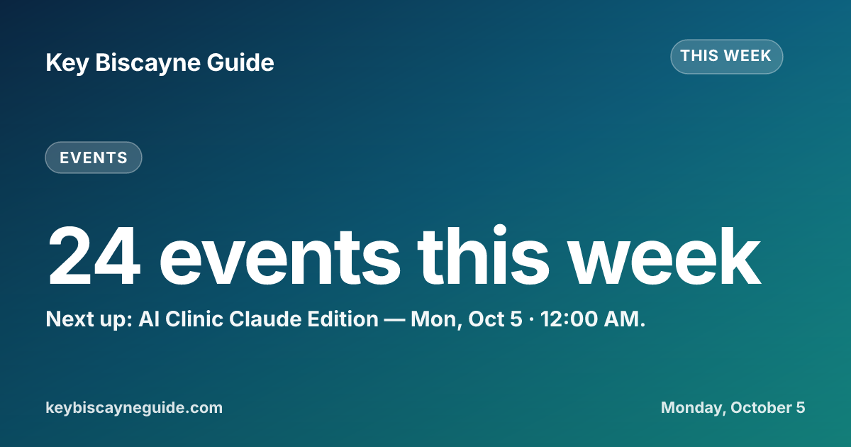 Key Biscayne Events This Week — Updated Local Calendar
